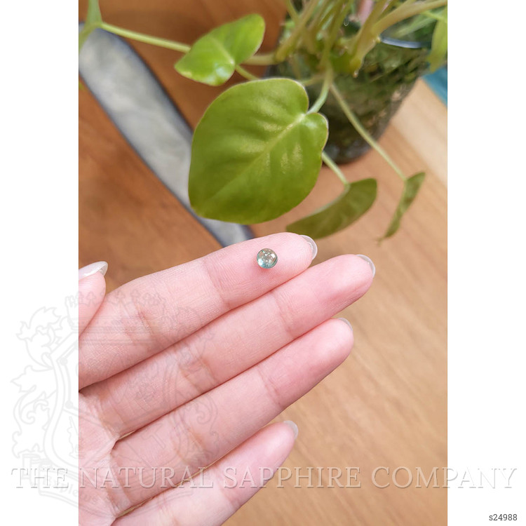 0.76 Ct. Bluish Green Cabochon Sapphire from Montana