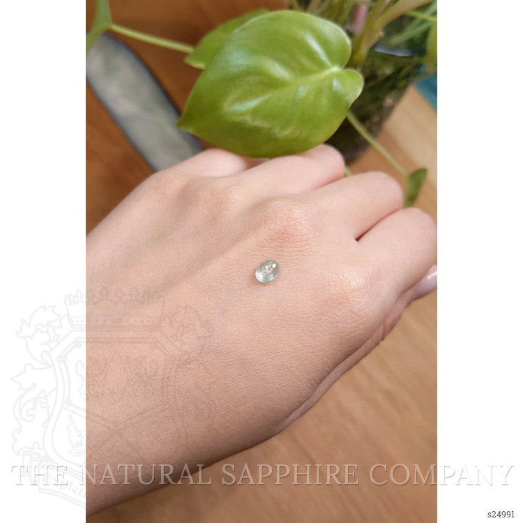 0.90 Ct. Green Cabochon Sapphire from Montana