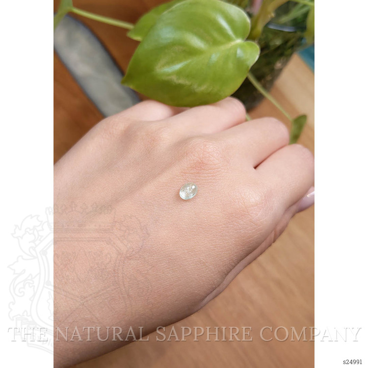 0.90 Ct. Green Cabochon Sapphire from Montana