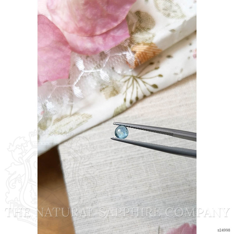 0.59 Ct. Bluish Green Cabochon Sapphire from Montana