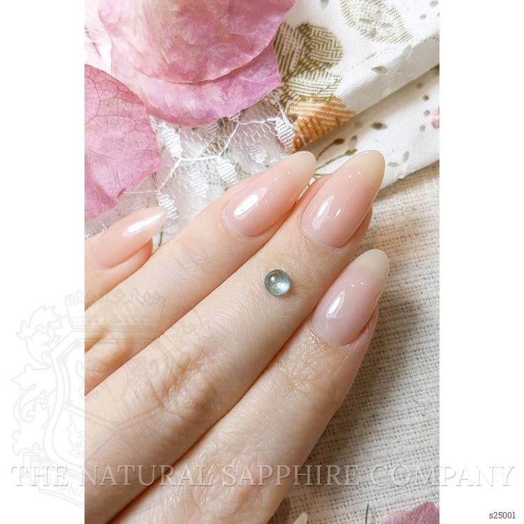 0.60 Ct. Bluish Green Cabochon Sapphire from Montana