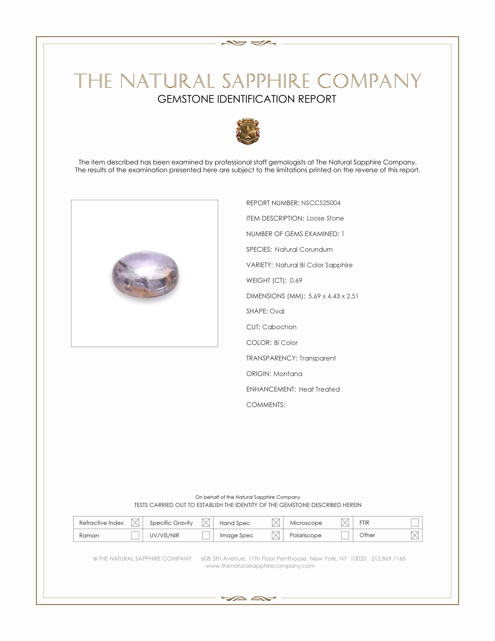 0.69 Ct. Bi Color / Parti Cabochon Sapphire from Montana