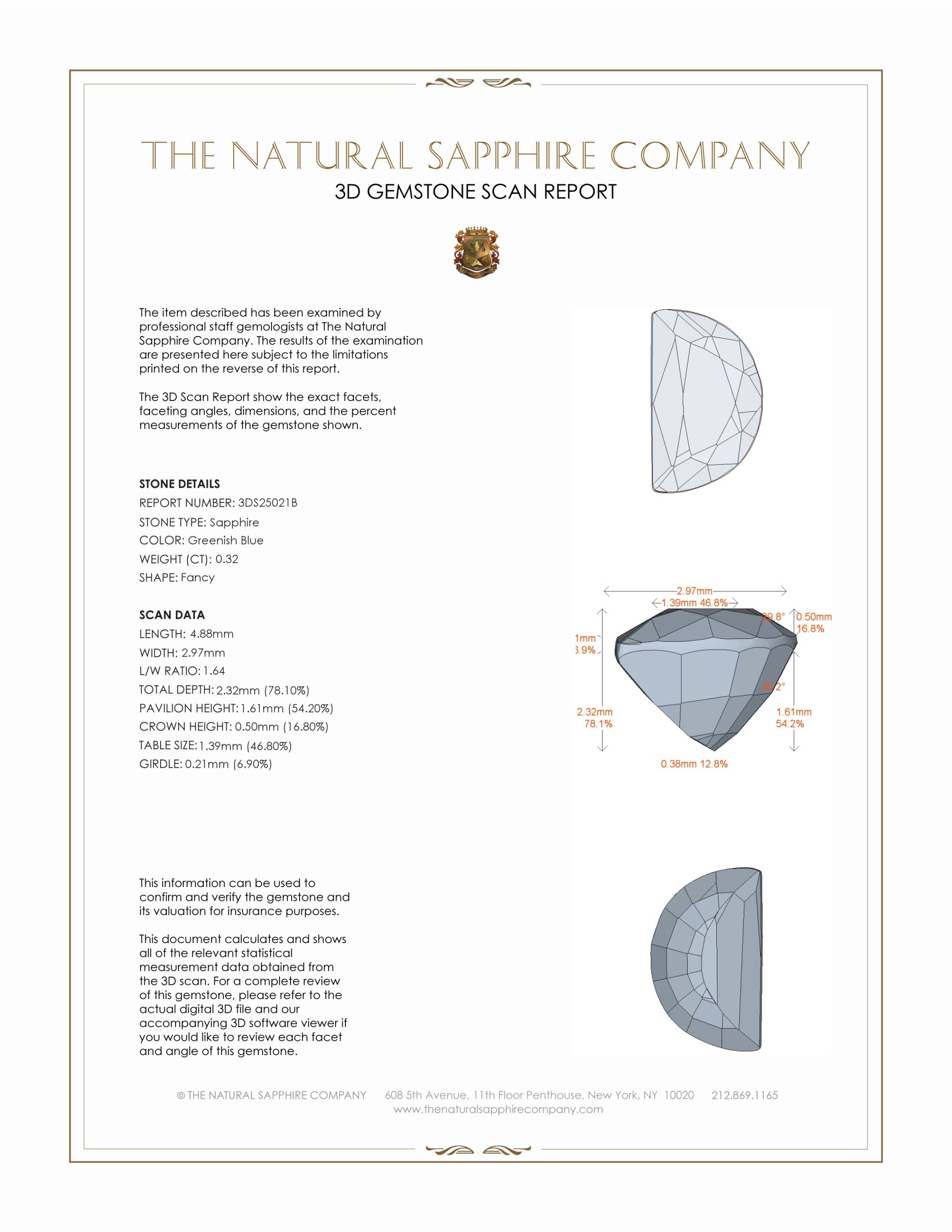 0.32 Ct. Greenish Blue Sapphire from Montana