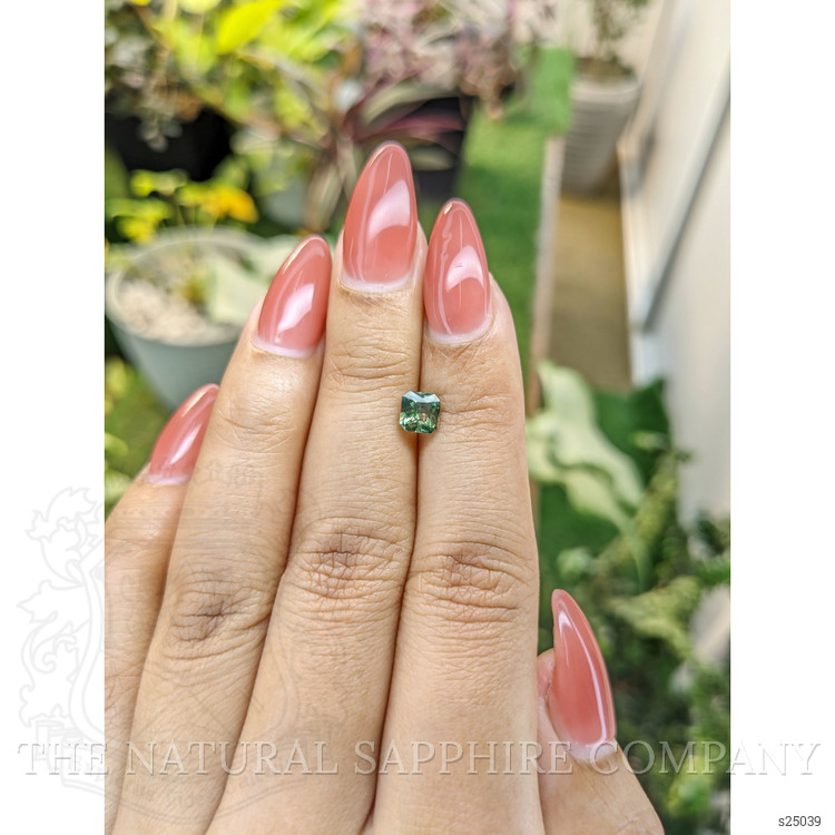 0.91 Ct. Bluish Green Sapphire from Ceylon (Sri Lanka)