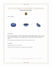 1.26 Ct. Blue Sapphire from Ceylon (Sri Lanka) Appraisal