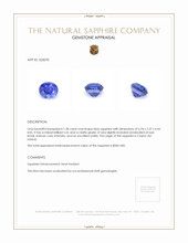 1.28 Ct. Blue Sapphire from Ceylon (Sri Lanka) Appraisal