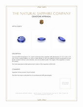 1.01 Ct. Blue Sapphire from Ceylon (Sri Lanka) Appraisal