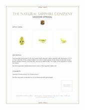 0.46 Ct. Greenish Yellow Sapphire from Ceylon (Sri Lanka) Appraisal