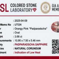 3.68 Ct. Padparadscha Sapphire from Ceylon (Sri Lanka) Scan Report