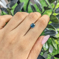 1.48 Ct. Greenish Blue Sapphire from Madagascar Life Style