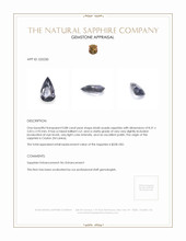 0.88 Ct. Sapphire from Ceylon (Sri Lanka) Appraisal