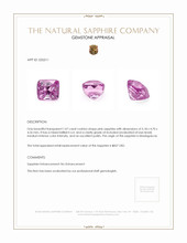1.07 Ct. Pink Sapphire from Madagascar Appraisal