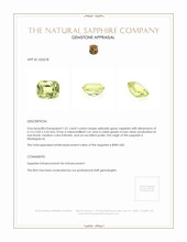 1.01 Ct. Yellowish Green Sapphire from Madagascar Appraisal