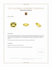 0.98 Ct. Yellow Sapphire from Ceylon (Sri Lanka) Appraisal