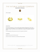 1.21 Ct. Yellow Sapphire from Ceylon (Sri Lanka) Appraisal