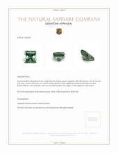 0.66 Ct. Green Sapphire from Montana Appraisal