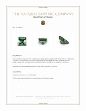 0.66 Ct. Green Sapphire from Montana Appraisal