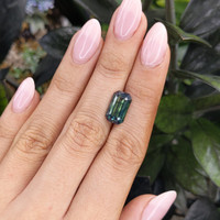 6.05 Ct. Bluish Green Sapphire from Madagascar Life Style