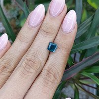 2.03 Ct. Greenish Blue Sapphire from Madagascar Life Style