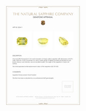 2.54 Ct. Yellow Sapphire from Ceylon (Sri Lanka) Appraisal
