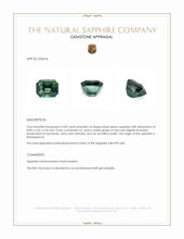 3.00 Ct. Bluish Green Sapphire from Madagascar Appraisal