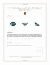 2.05 Ct. Bluish Green Sapphire from Madagascar Appraisal