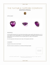 0.64 Ct. Pinkish Purple Sapphire from Madagascar Appraisal