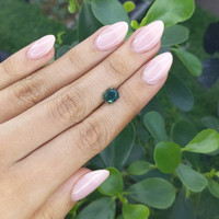 2.10 Ct. Bluish Green Sapphire from Madagascar Life Style