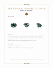 1.10 Ct. Bluish Green Sapphire from Madagascar Appraisal