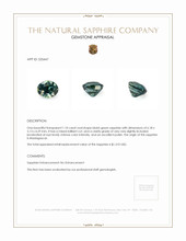 1.10 Ct. Bluish Green Sapphire from Madagascar Appraisal