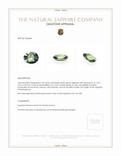 1.06 Ct. Bluish Green Sapphire from Madagascar Appraisal