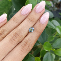 1.06 Ct. Bluish Green Sapphire from Madagascar Life Style
