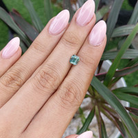 1.14 Ct. Bluish Green Sapphire from Madagascar Life Style