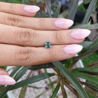 1.14 Ct. Bluish Green Sapphire from Madagascar Life Style