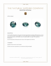 1.00 Ct. Greenish Blue Sapphire from Madagascar Appraisal