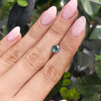 1.00 Ct. Greenish Blue Sapphire from Madagascar Life Style