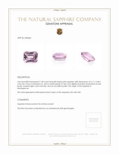 1.08 Ct. Pink Sapphire from Madagascar Appraisal