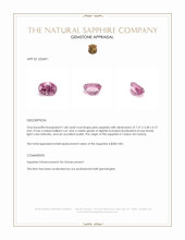 1.68 Ct. Pink Sapphire from Ceylon (Sri Lanka) Appraisal