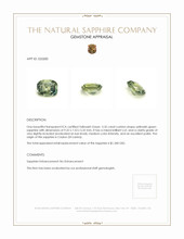 3.35 Ct. Yellowish Green Sapphire from Ceylon (Sri Lanka) Appraisal