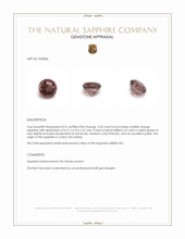 2.02 Ct. Reddish Orange Sapphire from Ceylon (Sri Lanka) Appraisal