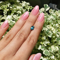1.42 Ct. Bluish Green Sapphire from Madagascar Life Style