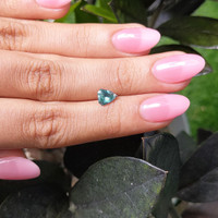 1.03 Ct. Greenish Blue Sapphire from Madagascar Life Style