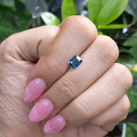 1.14 Ct. Greenish Blue Sapphire from Madagascar Life Style