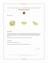 1.15 Ct. Yellow Sapphire from Tanzania Appraisal