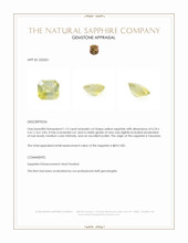 1.15 Ct. Yellow Sapphire from Tanzania Appraisal