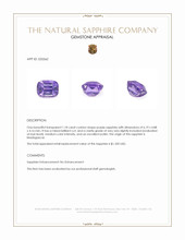 1.18 Ct. Purple Sapphire from Madagascar Appraisal