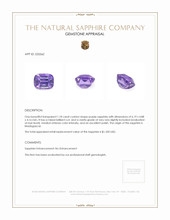 1.18 Ct. Purple Sapphire from Madagascar Appraisal