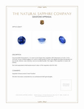 1.13 Ct. Blue Sapphire from Ceylon (Sri Lanka) Appraisal