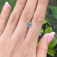 1.33 Ct. Bluish Green Sapphire from Madagascar Life Style