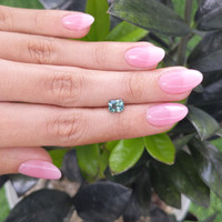 1.33 Ct. Bluish Green Sapphire from Madagascar Life Style